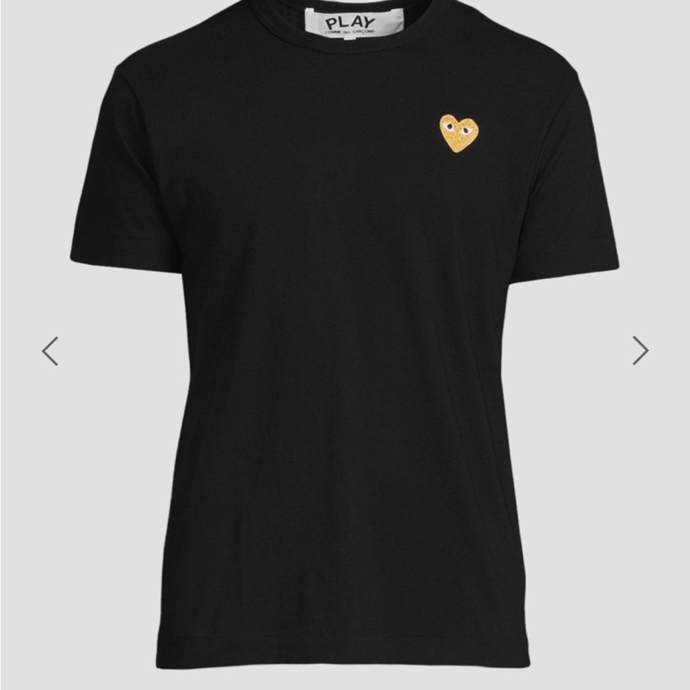 Comme des Garcons Black Tee with Gold Heart
